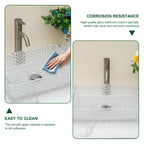 Sarlai 17.5''x13'' Diamond Rectangular Tempered Glass Bathroom Vessel Sink, Countertop Basin with Pop-up Drain Combo