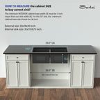 Sarlai 33in Undermount Double Basin 50/50 Gunmetal Black Stainless Steel Kitchen Sink