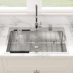 Sarlai 33'' Stainless Steel Drop-In Single Bowl Double Hole Kitchen Sink