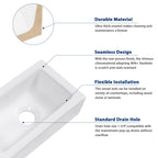 Sarlai 15''x7'' Floating Wall Hang White Porcelain Ceramic Bathroom Vessel Sink-Left Hand