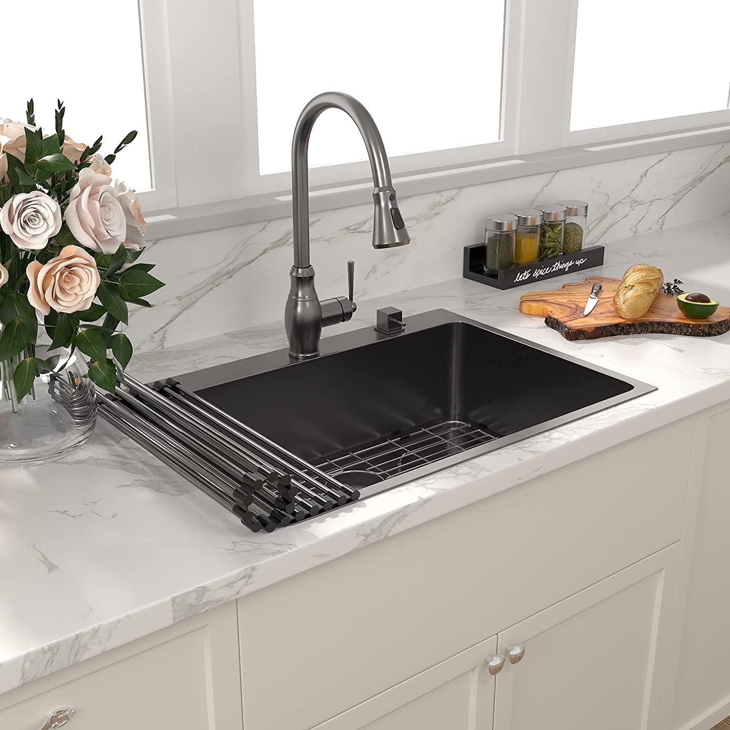 Sarlai 30in Single Bowl Topmount Stainless Steel Kitchen Sink