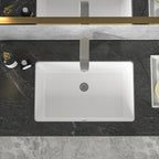 Sarlai 21in White Ceramic Rectangular Undermount Bathroom Vessel Sink with Overflow