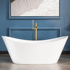 Sarlai Modern Dual-Back White Acrylic Freestanding Bathtub
