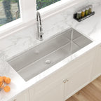 Sarlai 45''x19'' Extra Large Undermount Workstation Kitchen Sink, 16 Gauge Stainless Steel Deep Single Bowl Under Counter Basin