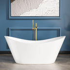 Sarlai 59 Inch Acrylic Freestanding Soaking Bathtu