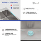 Sarlai 33'' x 22'' Stainless Steel Double Bowl Drop-in Kitchen Sink