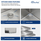Sarlai 23'' x 18'' Stainless Steel Undermount Single Bowl Kitchen Sink