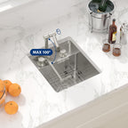 Sarlai 15'' x 17'' Stainless Steel Single Bowl Undermount Workstation Bar Sink
