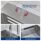 Sarlai 31'' Stainless Steel Topmount Single Bowl Waterfall Workstation Kitchen Sink