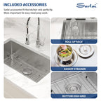 Sarlai 32'' x 19'' Stainless Steel Single Bowl Undermount Kitchen Sink