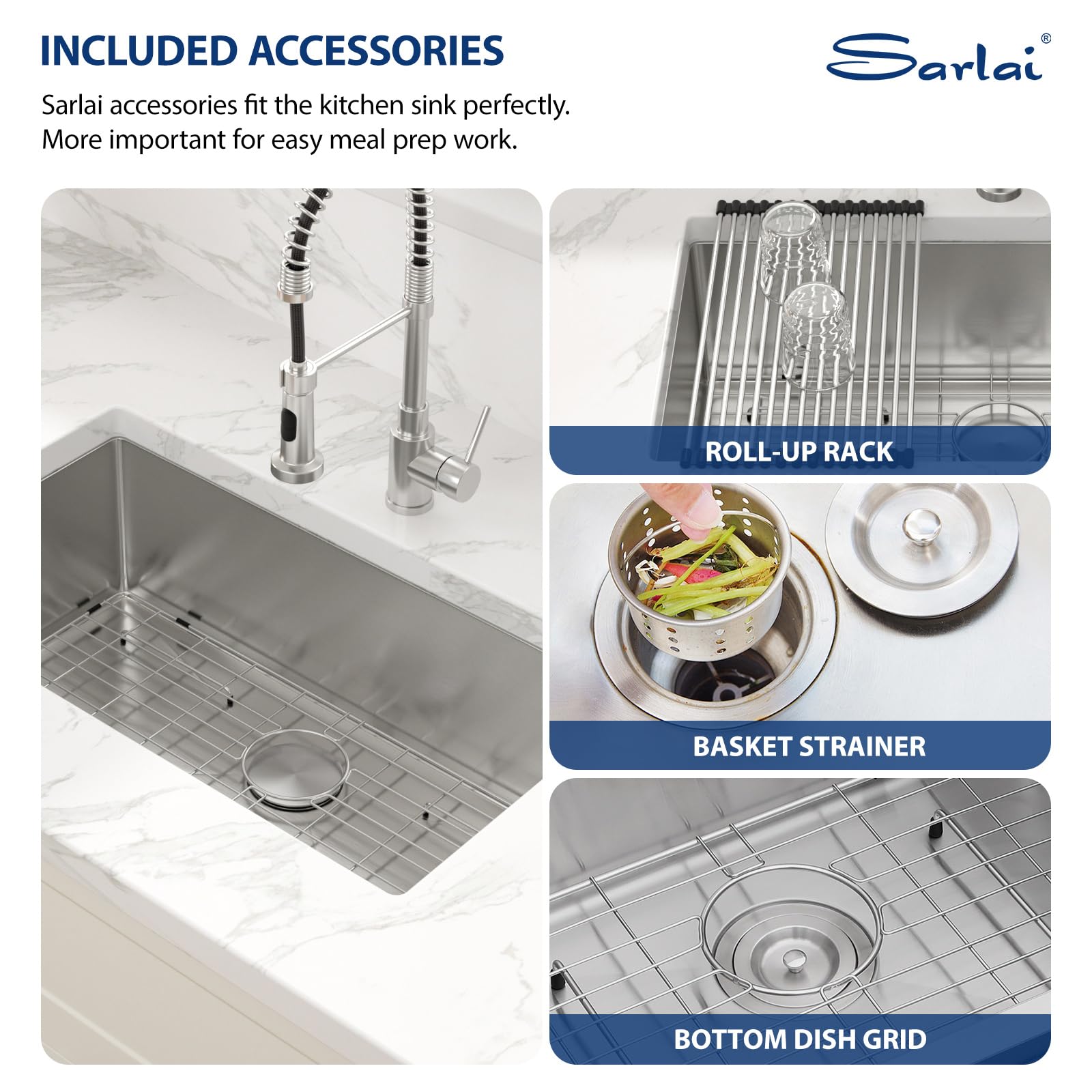 Sarlai 32'' x 19'' Stainless Steel Single Bowl Undermount Kitchen Sink