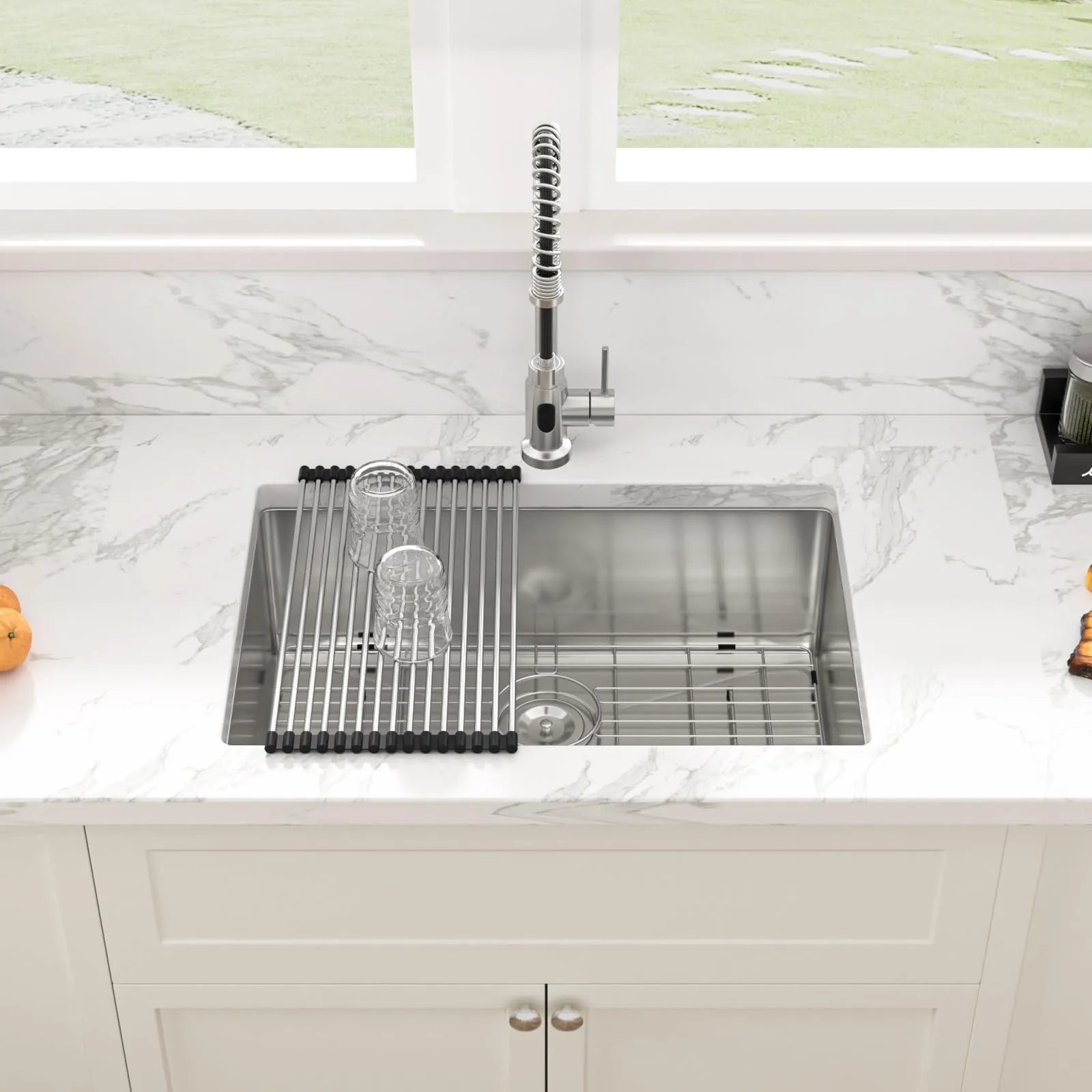 Sarlai 26in Undermount Single Bowl Stainless Steel Kitchen Sink Secondary image