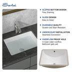 Sarlai 18'' x 14'' White Ceramic Undermount Rectangular Bathroom Sink