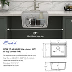 Sarlai 21'' White Quartz Composite Undermount Workstation Kitchen Sink Small Bar Prep