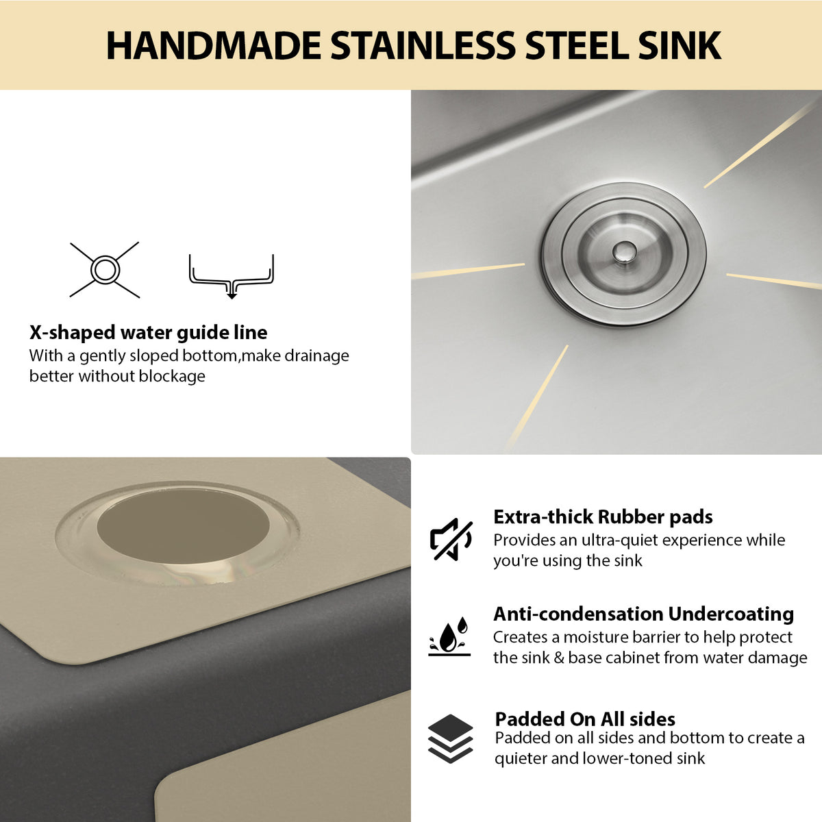 Sarlai 30''x18''ADA Undermount Stainless Steel Single Bowl Kitchen Sink