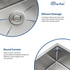 Sarlai 33'' x 22'' Drop In Workstation Kitchen Sink Single Bowl 16 Gauge SUS304 Stainless Steel Topmount Sink with Pull Out Faucet