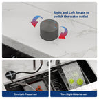 Sarlai 33'' Gunmetal Black Waterfall Workstation Sink - 16 Gauge Undermount Single Bowl with Pull-Down Faucet