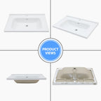 Sarlai 32'' x 20'' Drop-In Ceramic White Bathroom Sink Basin