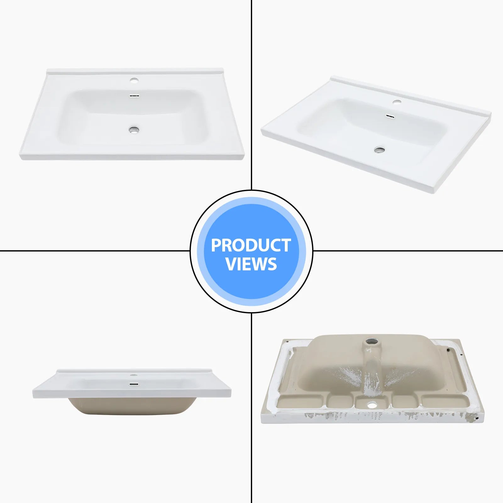 Sarlai 32'' x 20'' Drop-In Ceramic White Bathroom Sink Basin