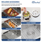 Sarlai 23'' Undermount Single Bowl Stainless Steel Workstation Kitchen Sink