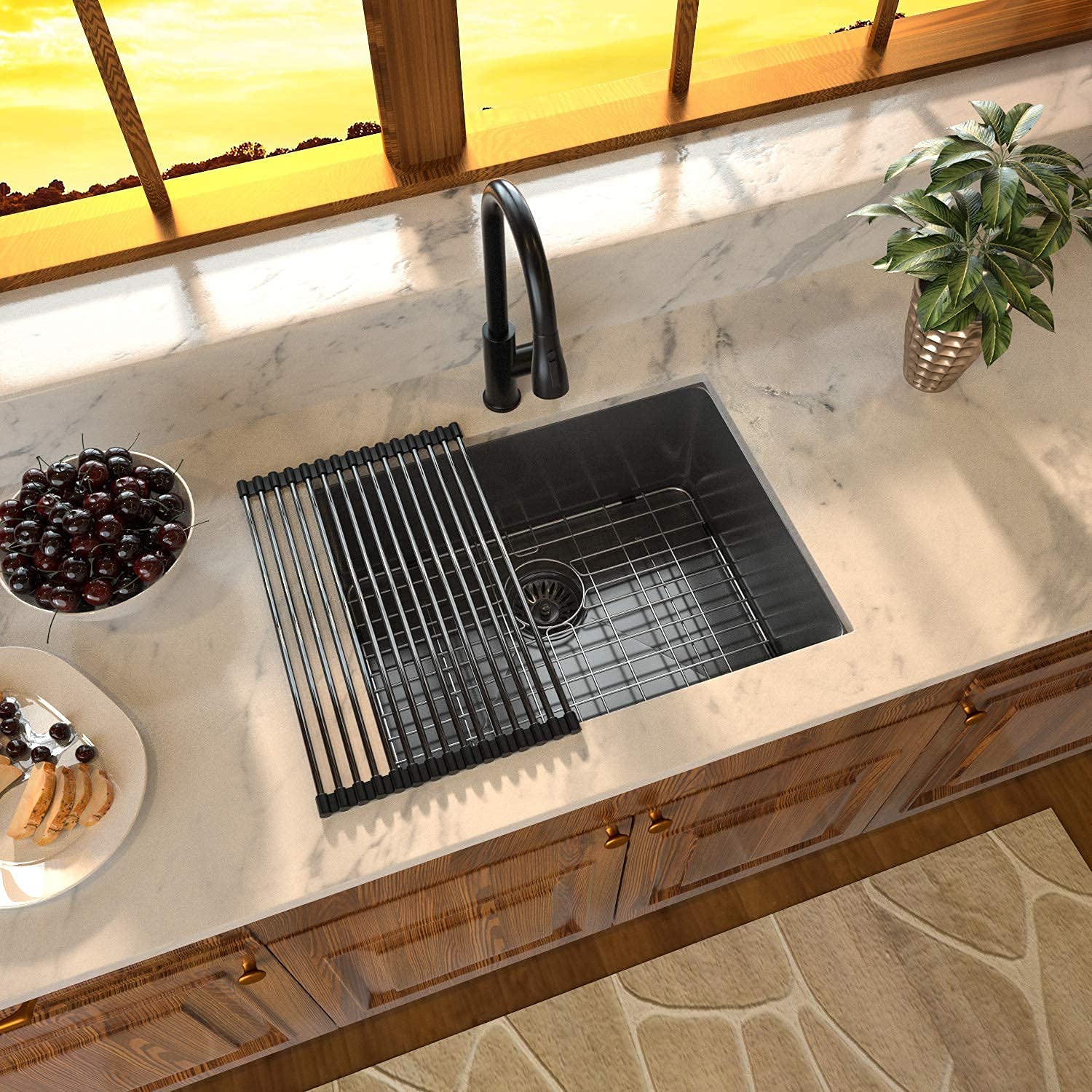 Sarlai 23'' x 18'' Undermount Stainless Steel Gunmetal Black Single Bowl Bar Sink