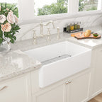 Sarlai 33'' White Apron Front Ceramic Workstation Fireclay Farmhouse Sink