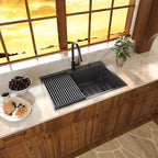 Sarlai 28'' Stainless Steel Topmount Gunmetal Black Single Bowl Kitchen Sink