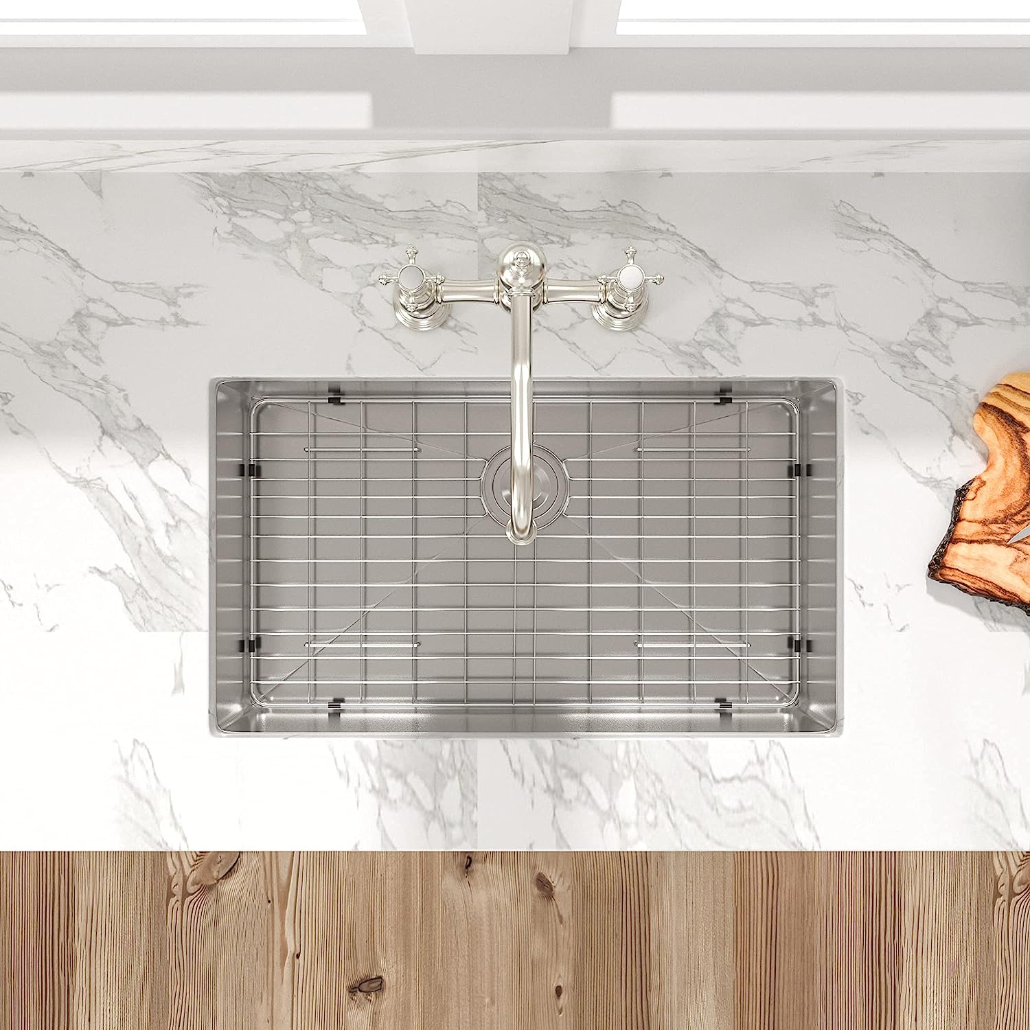 33 Undermount Kitchen Sink - Sarlai 33x19 Inch Kitchen Sink Undermount Single Bowl Stainless Steel 16 Gauge Under Counter Sink Basin