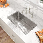 33 Undermount Kitchen Sink - Sarlai 33x19 Inch Kitchen Sink Undermount Single Bowl Stainless Steel 16 Gauge Under Counter Sink Basin
