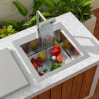 Sarlai 21'' Stainless Steel Drop-in Single Bowl Workstation Outdoor Sink