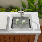 Sarlai 21'' Stainless Steel Drop-in Single Bowl Workstation Outdoor Sink