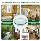 Sarlai 16.5''x16.5'' Artistic Round Tempered Glass Bathroom Vessel Sink, Vanity Countertop Basin with Pop-up Drain