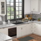 Sarlai 30in Topmount Gunmetal Black Stainless Steel Single Bowl Workstation Kitchen Sink