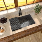 Sarlai 33'' Stainless Steel Single Bowl Gunmetal Black Undermount Kitchen Sink