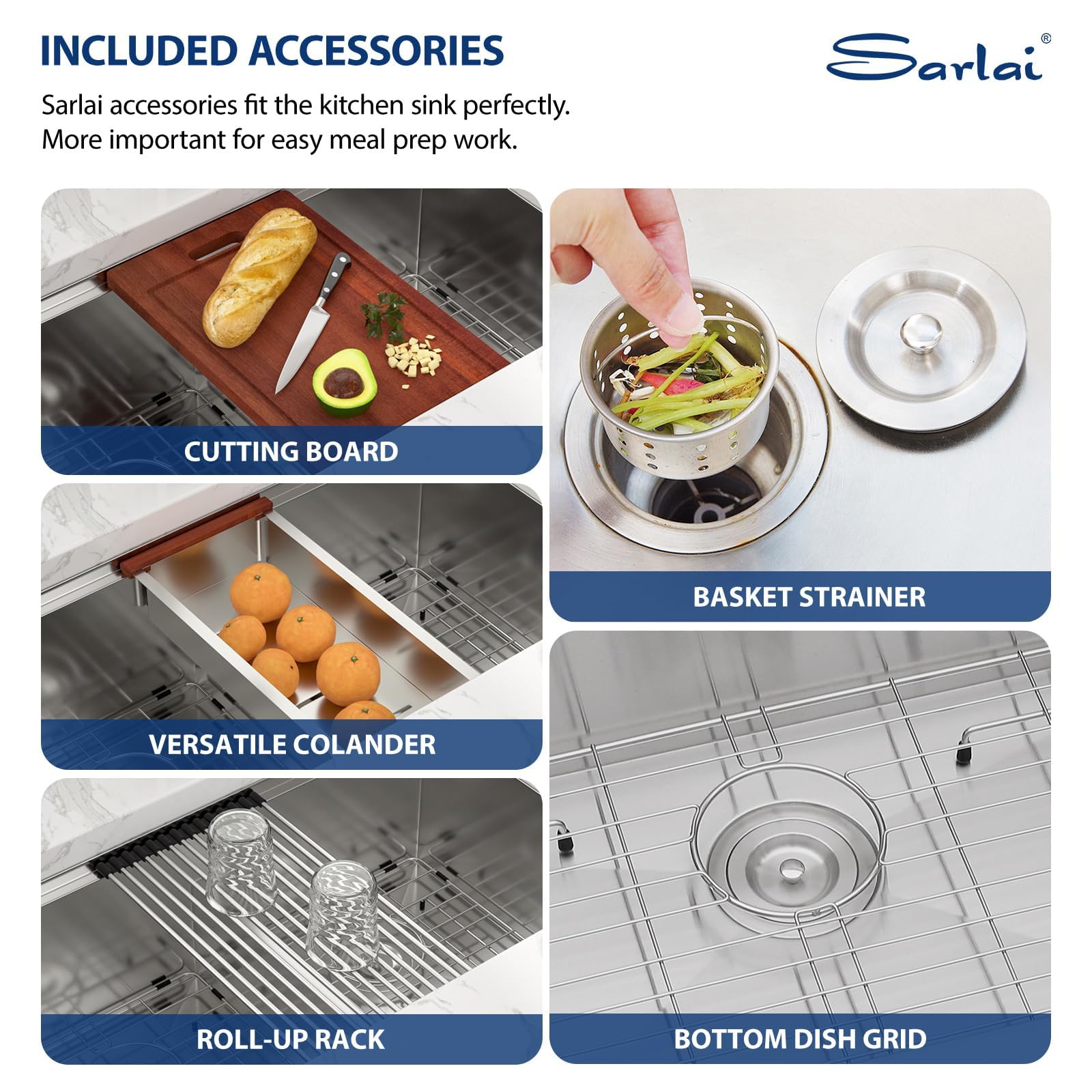Sarlai 32''x19'' 60/40 Low Divide Double Bowl Stainless Steel Kitchen Sink, Undermount Ledge Workstation Under Counter Basin