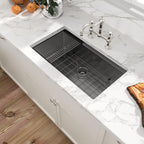 Sarlai 30'' Stainless Steel Black Single Bowl Workstation Kitchen Sink