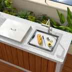 Sarlai 21'' Stainless Steel Drop-in Single Bowl Workstation Outdoor Sink
