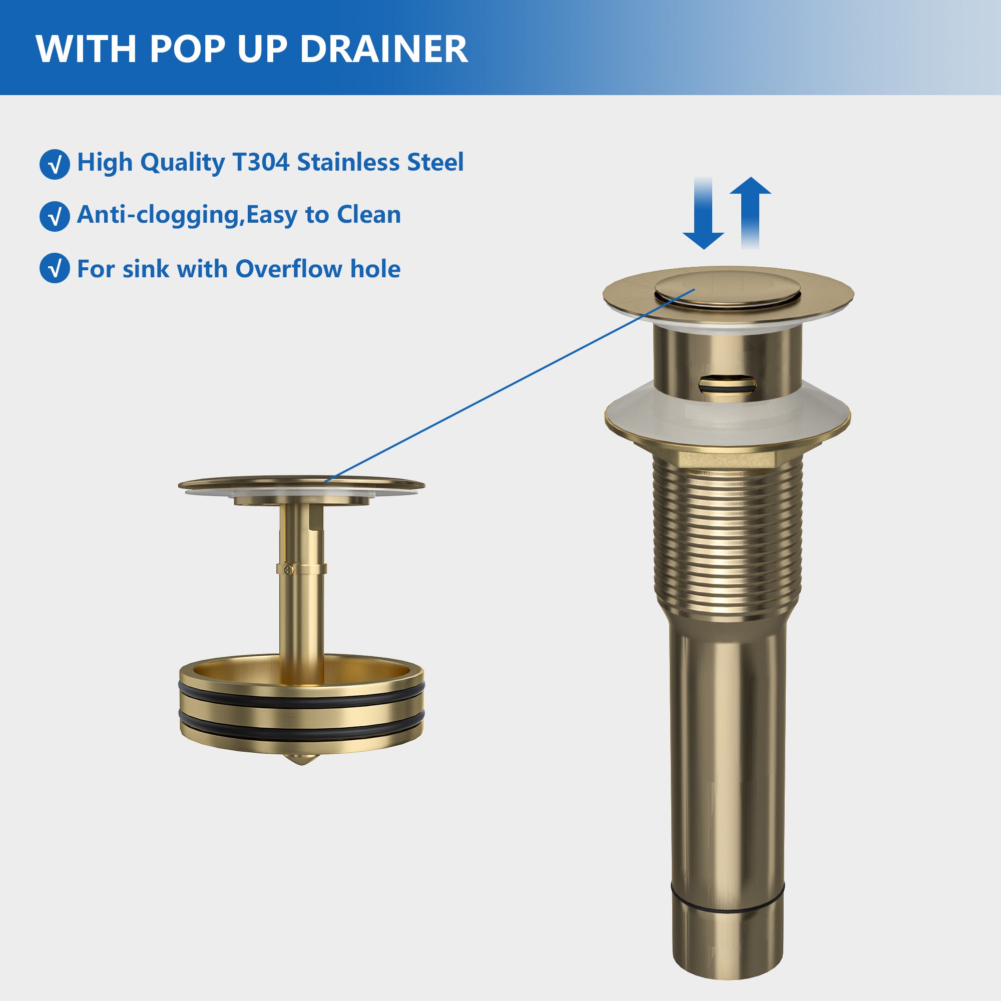 Sarlai 3-Hole 2-Handle Brass Bathroom Sink Faucet