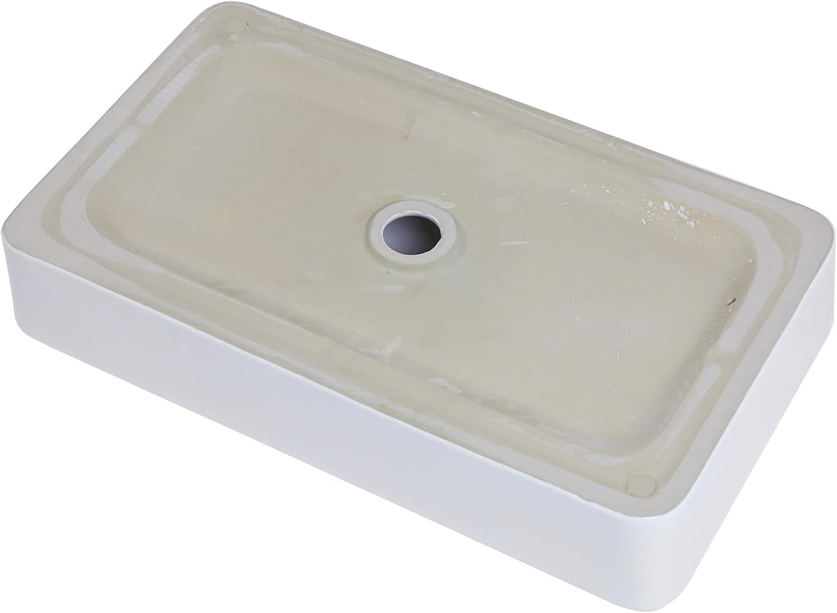 Sarlai 24''Rectangular White Ceramic Vessel Sink Above Counter Bathroom Sink