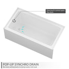 Sarlai 60'' x 32'' Acrylic Rectangular Apron Front Alcove Soaking Bathtub