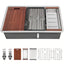 Sarlai 36in Undermount Double Bowl  60/40 Low Divide Workstation Stainless Steel Kitchen Sink