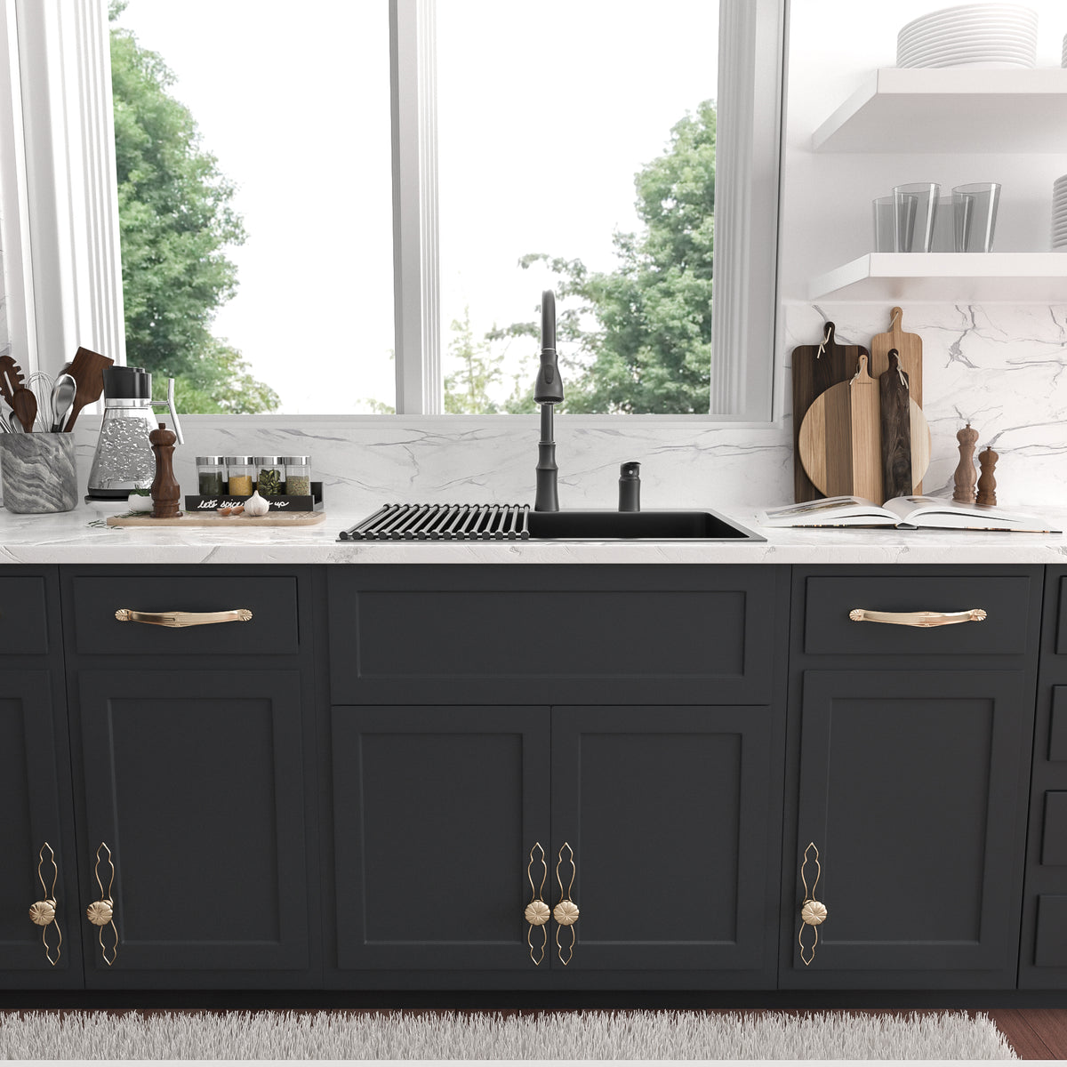 Sarlai 30''x22'' Gunmetal Black Drop In Workstation Kitchen Sink 16 Gauge Nano Stainless Steel Single Bowl Topmount Sink with Accessories