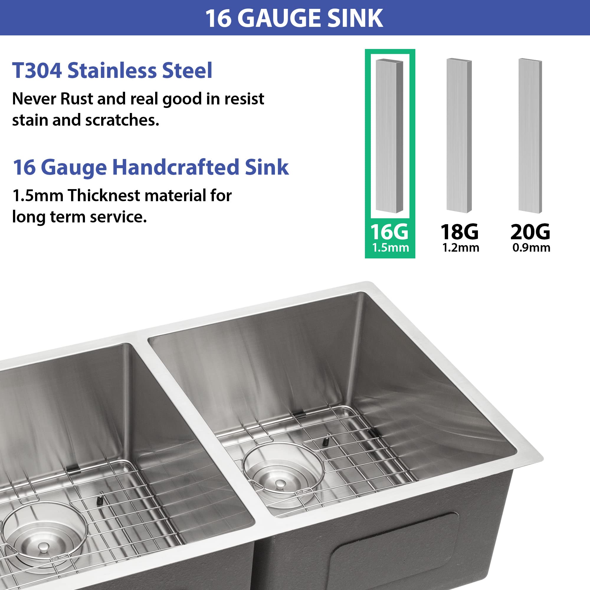 33 Kitchen Sink Double Bowl - Sarlai 33 inch Undermount Sink Gunmetal Black Double Basin 50/50 16 Gauge Stainless Steel Undermount Kitchen Sink Basin