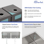33 Kitchen Sink Double Bowl - Sarlai 33 inch Undermount Sink Gunmetal Black Double Basin 50/50 16 Gauge Stainless Steel Undermount Kitchen Sink Basin