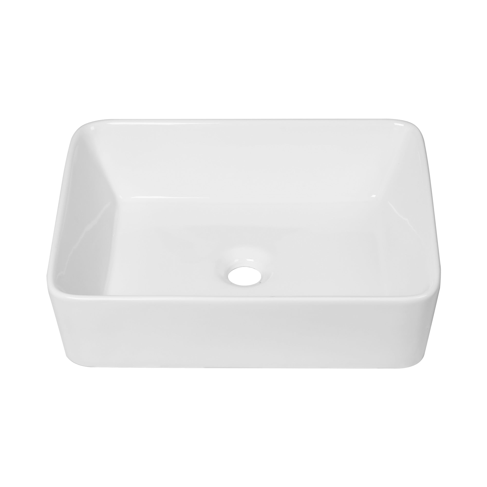 Sarlai 19'' x 15'' White Ceramic Countertop Rectangle Bathroom Vessel Sink Main image