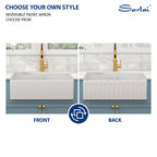 Sarlai 33'' x 20'' White Apron Front Ceramic Double Basin Fireclay Farmhouse Sink