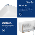 Sarlai 33'' x 20'' White Apron Front Ceramic Double Basin Fireclay Farmhouse Sink