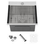 Sarlai 15in Topmount Single Bowl Stainless Steel Bar Sink