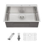Sarlai 30'' x 22'' Stainless Steel Single Bowl Drop-In Kitchen Sink