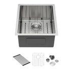 Sarlai 17'' x 19'' Undermount Prep RV Single Bowl Stainless Steel Bar Sink